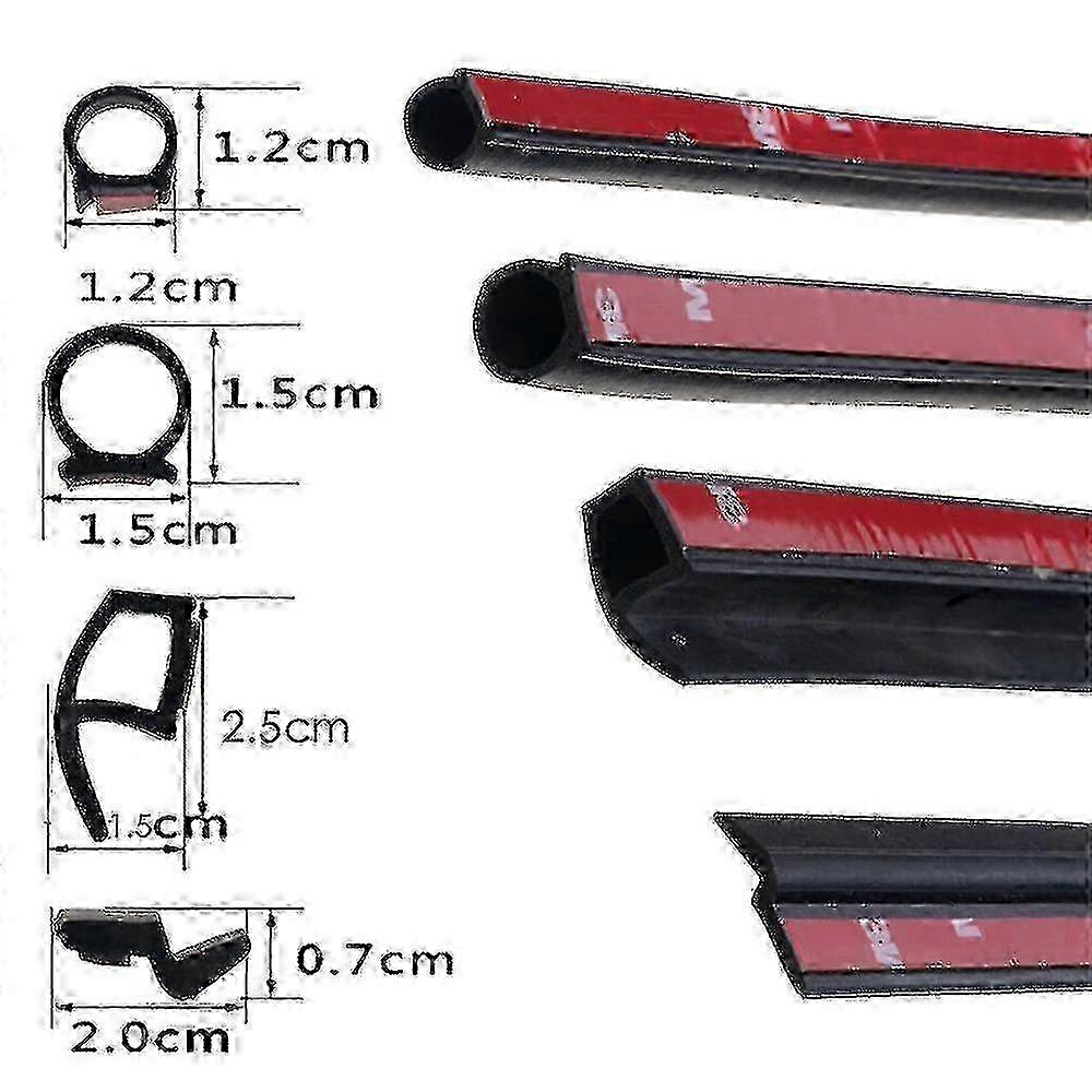 2 Meters EPDM Rubber Seal Strip for Noise Insulation on Car Window Door Engine Trunk Edge