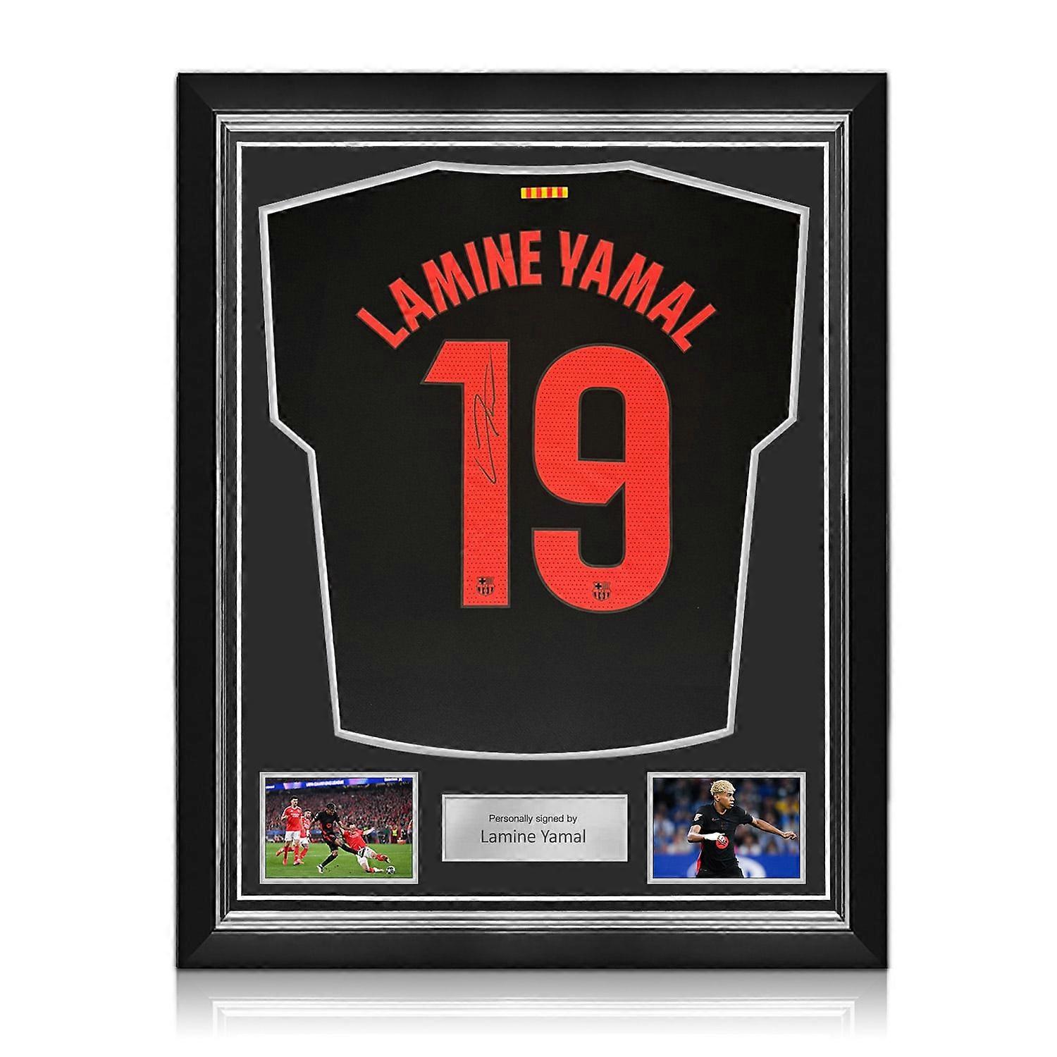 Lamine Yamal Signed 2024-25 Barcelona Away Football Shirt. Superior Frame