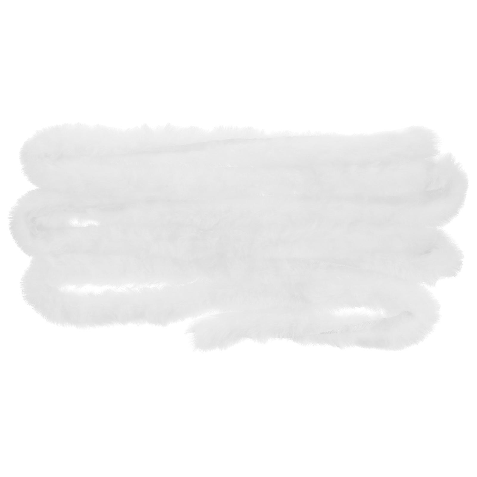 White Faux Fur Ribbon for Crafting Use 3-Meters Artificial Fur Material