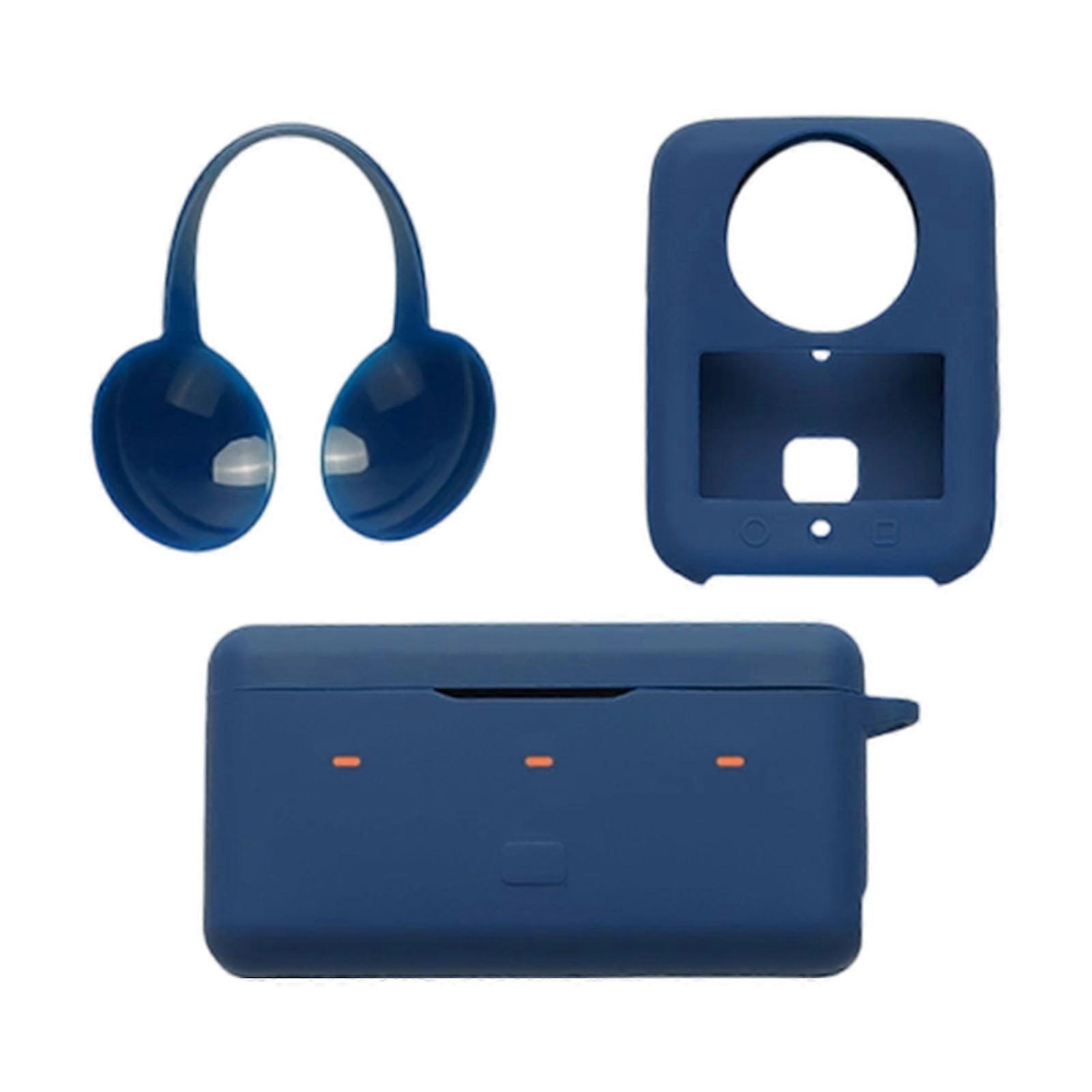 EVA Shell Camera Accessory Organizers With Interior Padding Secure for 360 Protective Cover Charging Setups  Dark Blue
