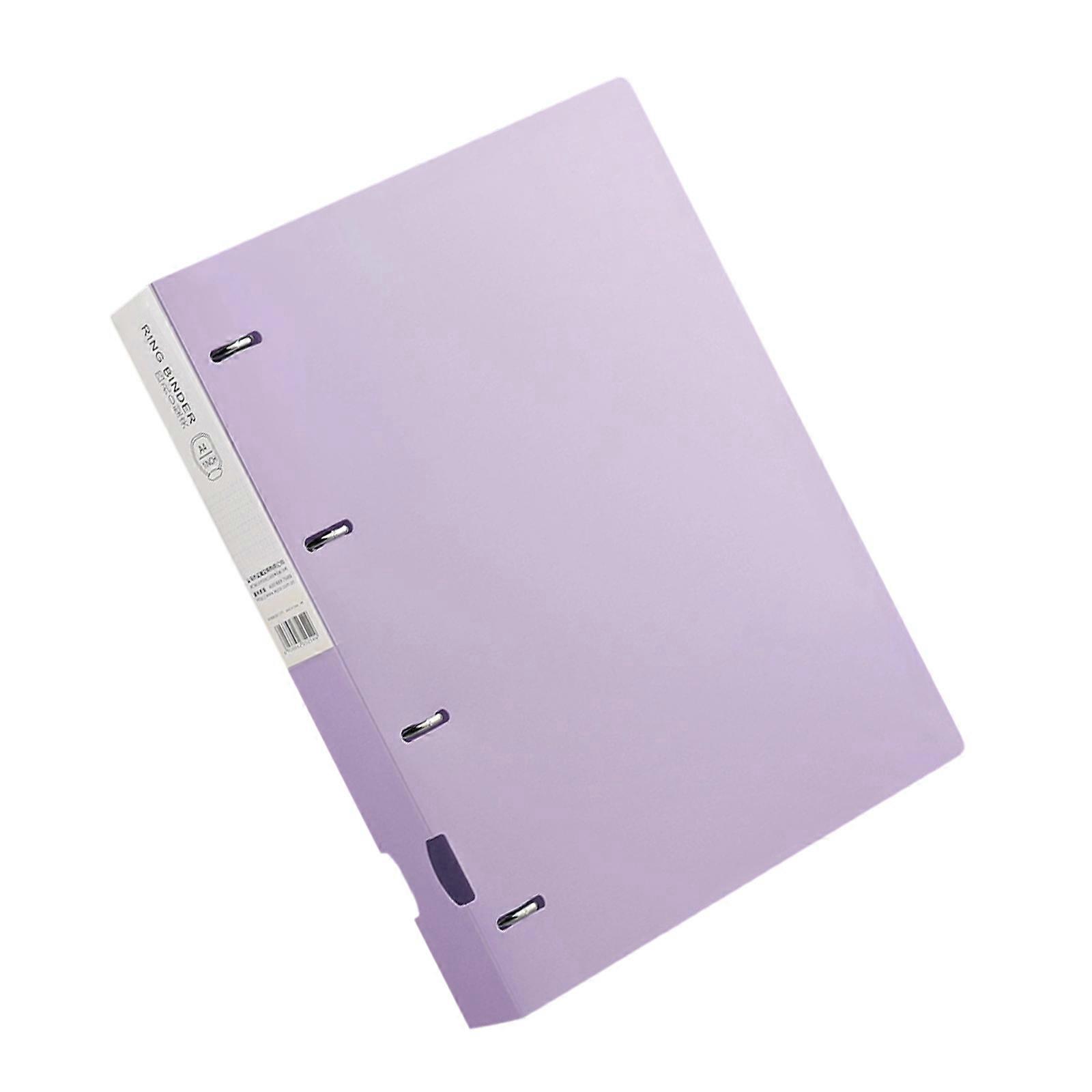 4-Rings Binders A4 File Folde Display Book Office Supplies 4 Hole Binders Folders for Document and Contract Folder  Purple
