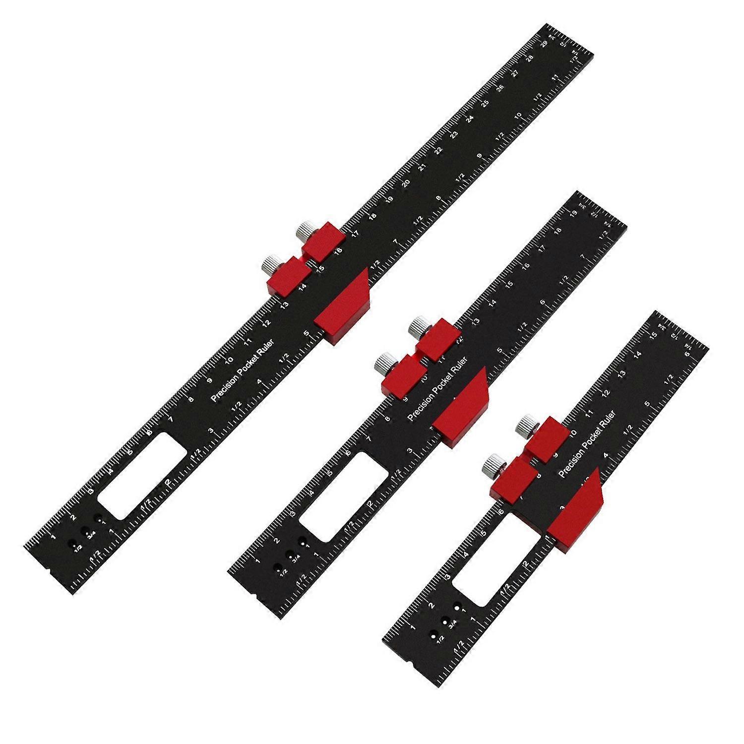 3Pcs T Track Slide Rule Aluminum Alloy High Accuracy Slide Top Marking Ruler T Type Scribing and Squ