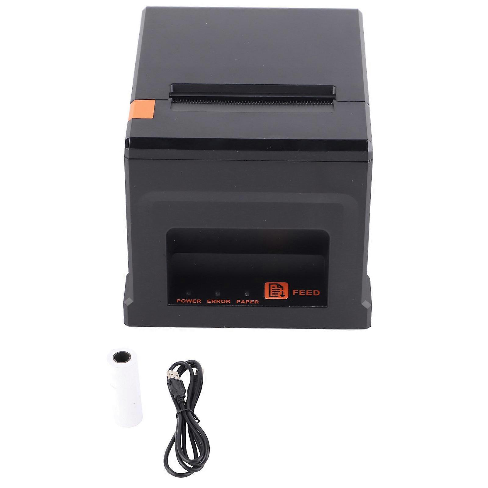 80mm USB Thermal Receipt Printer High Speed with Auto Cutter for Catering Systems EU Plug
