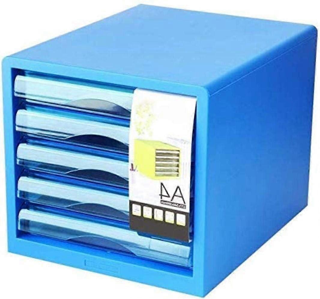 File Cabinet Desktop Organizer with Five Drawer Storage Box for Office Documents and Stationery