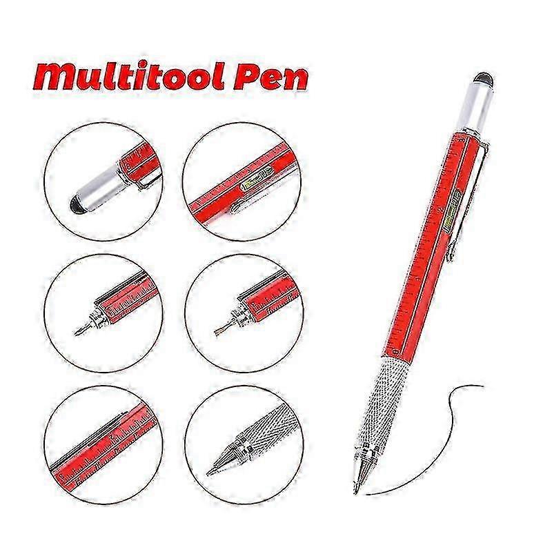 7 In1 Multifunction Handheld Screwdriver Tool Ballpoint Pen Measure Technical Ruler Screwdriver Touch Screen Stylus Spirit Level