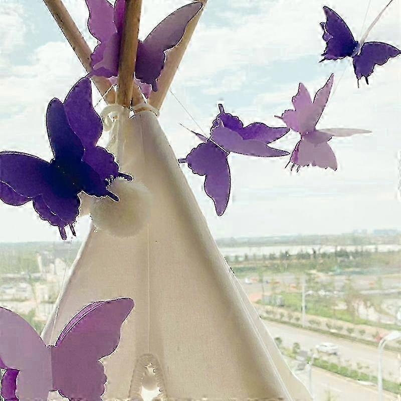 3D Paper Butterfly DIY Banner Hanging Decors Butterfly String Hanging Streamer-