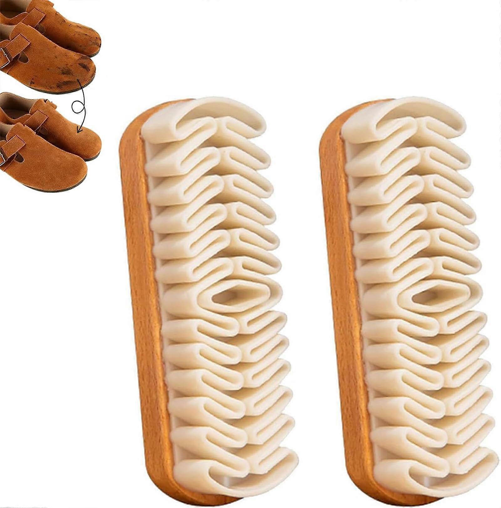 Suede Shoe Brush and Eraser Set of 2 – Soft TPR Crepe Cleaner for Shoes, Boots and Bags