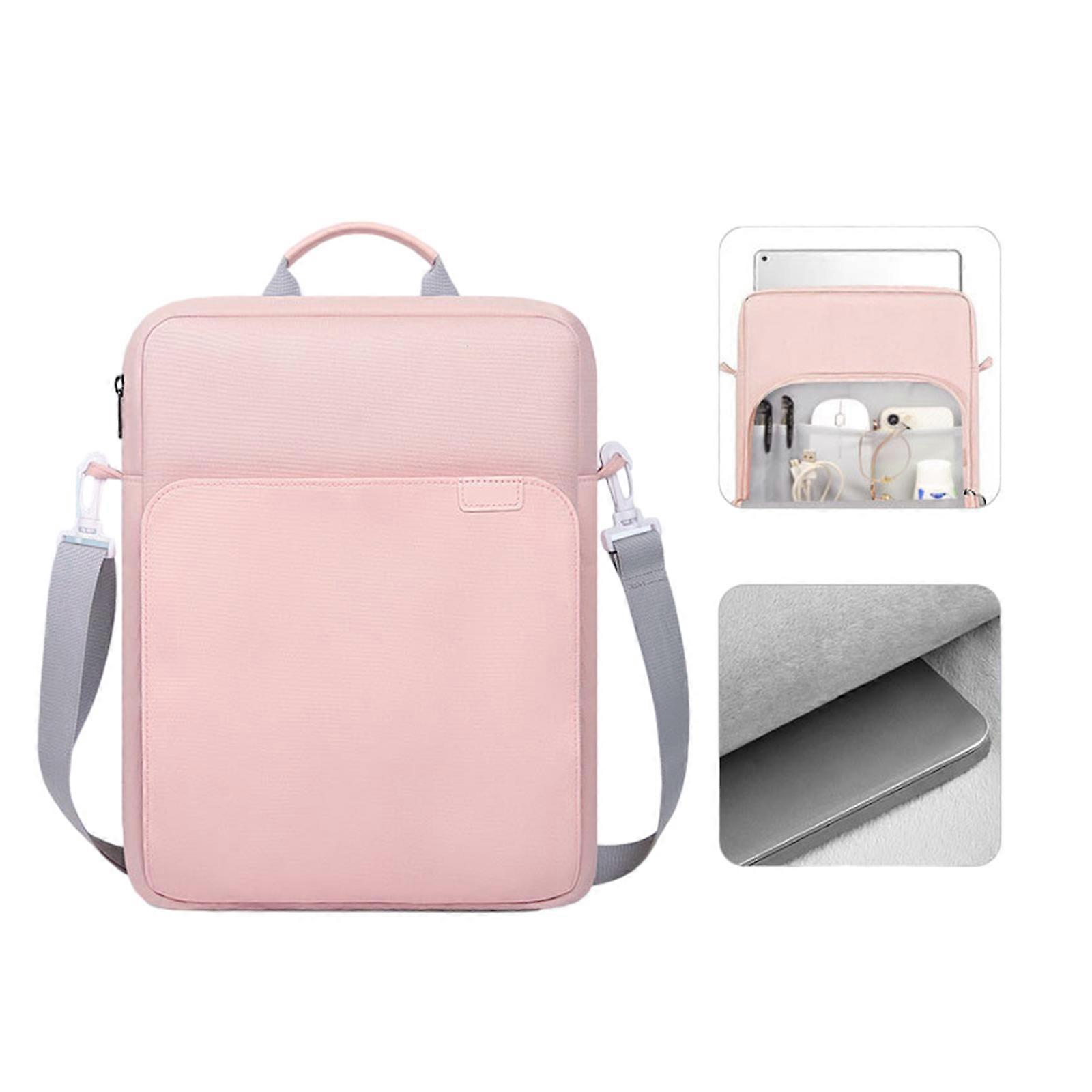 Bolsa para tablet prática e segura, compatível com laptops de 11 a 13 polegadas, ideal para estudantes e profissionais. Cor: rosa claro. Tamanho: 13 polegadas.