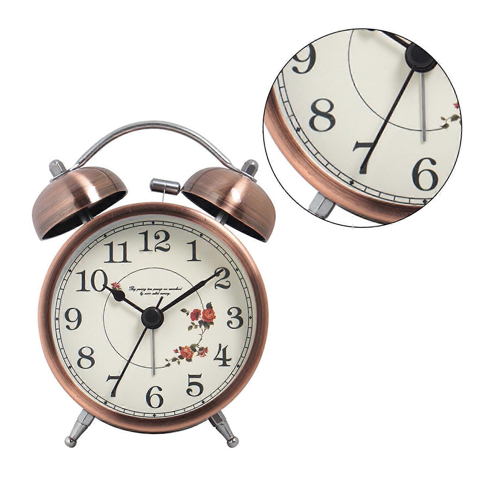 Elegant Alarm Clock Twin Bells Analogs Alarm Clock for Offices Home Battery Operated Alarm Clock Home Decorations Multicolor
