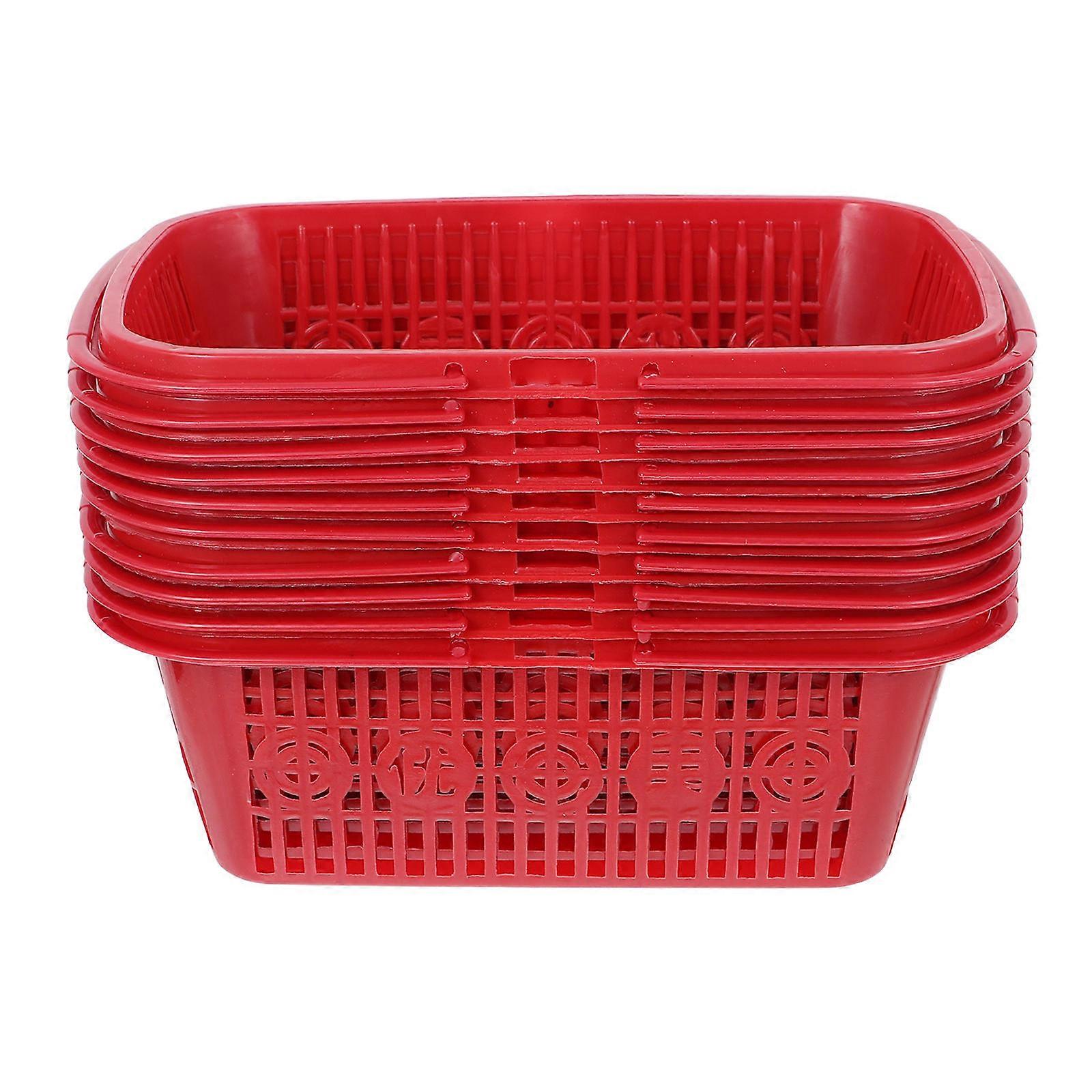 Berry Basket Plastic Berry Baskets for Fruit Catch 10Pcs Red Containers