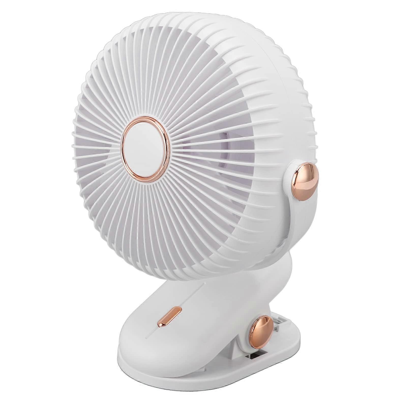 Portable Clip On Desk Fan with 3 Speed Settings for Home, Dorm, Stroller Use – White