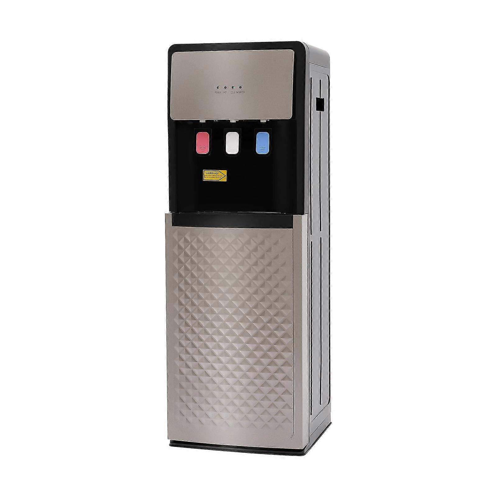 Bottom Loading Water Dispenser for 5 Gallon Bottles, Triple Temperature, LED Lights, Silver Grey