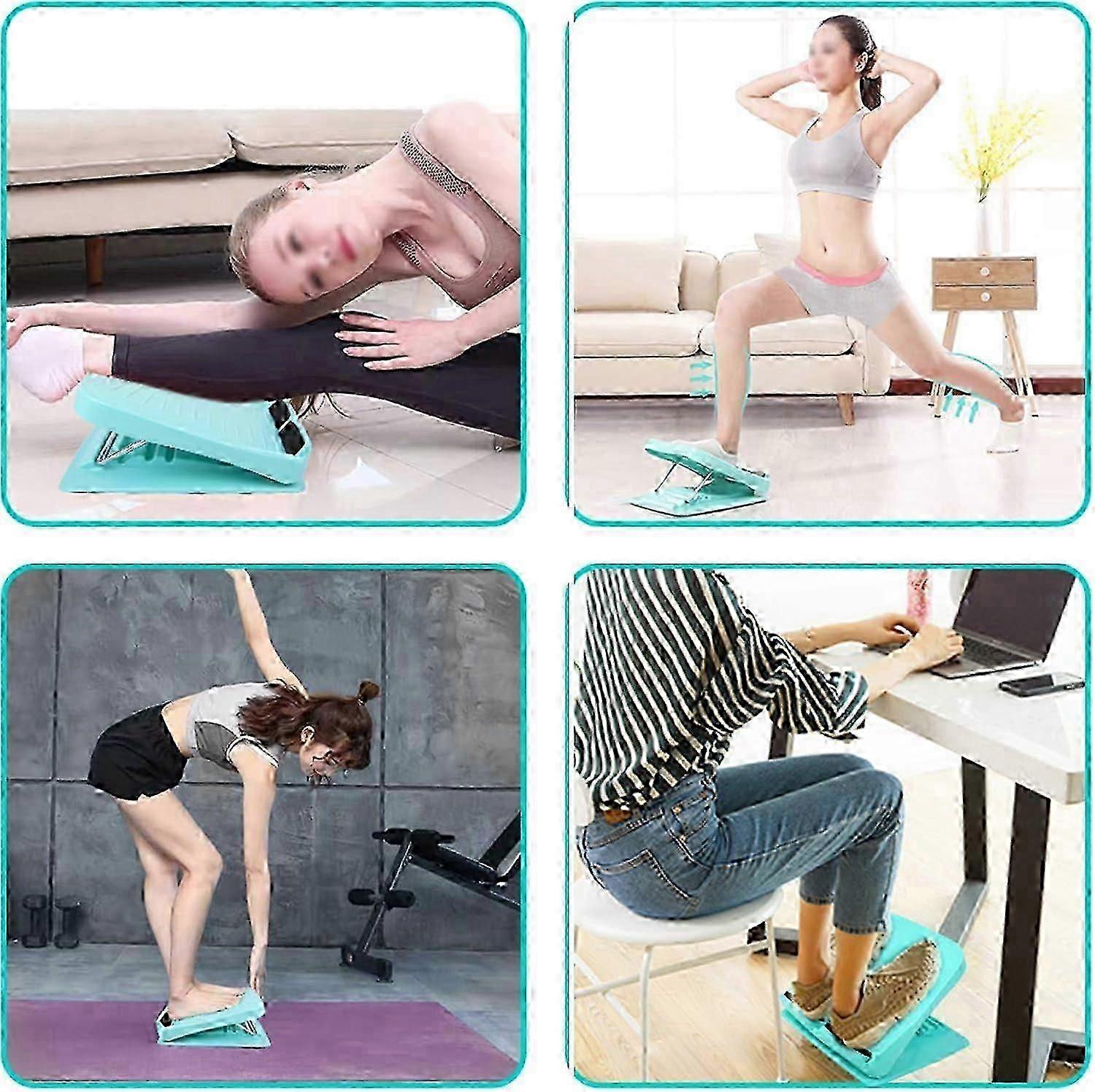 Stretching equipment for legs with adjustable 4-level incline board