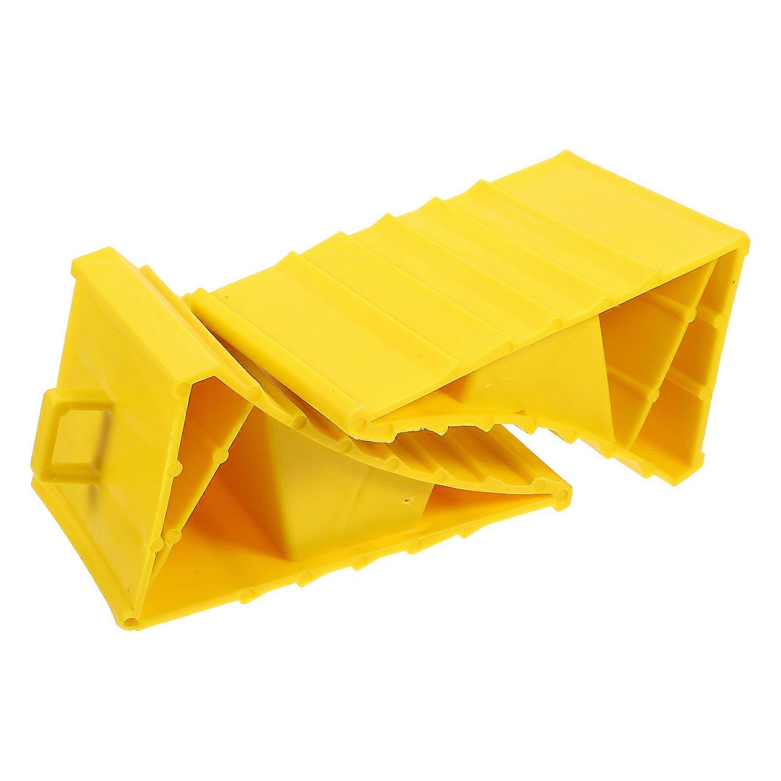 Yellow ABS Wheel Chocks for Car Use with Convenient Handle Design 2pcs