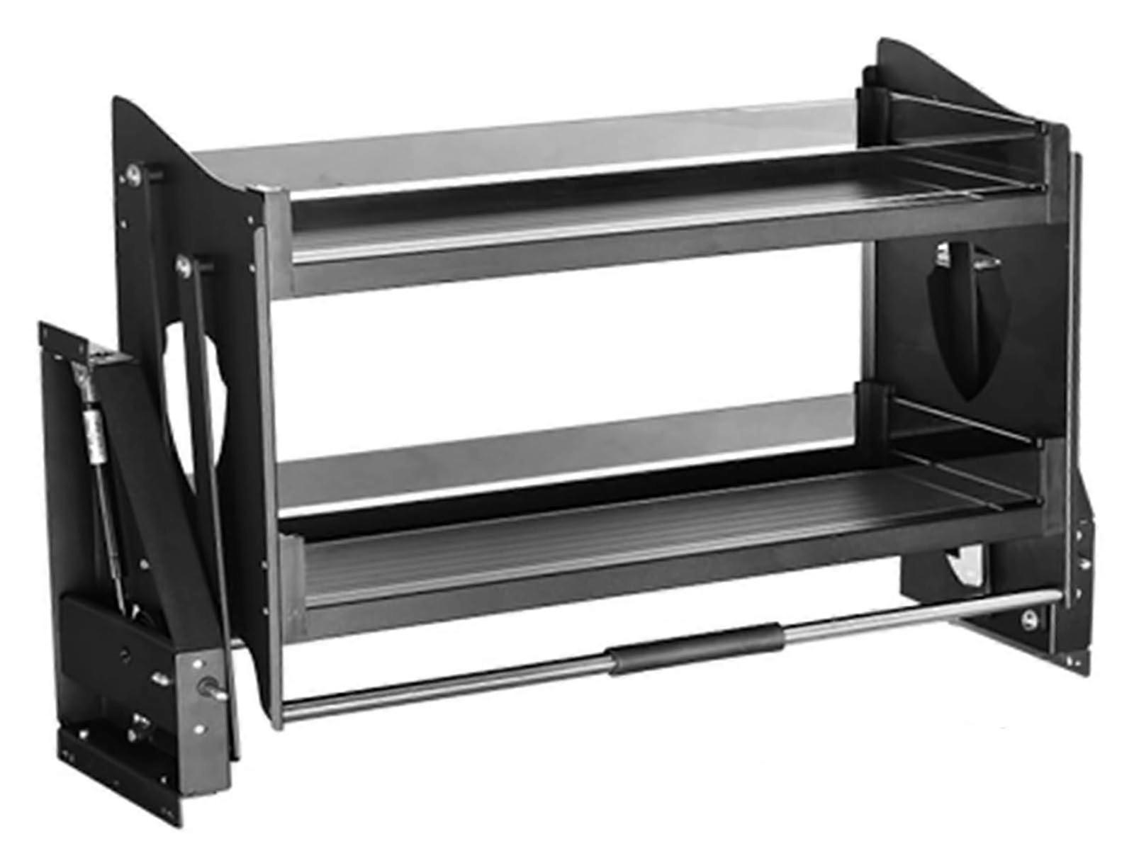 Pull Down Cabinet Organizer with DualTier Storage for Kitchen Upper Cabinets, 15kg Load Capacity