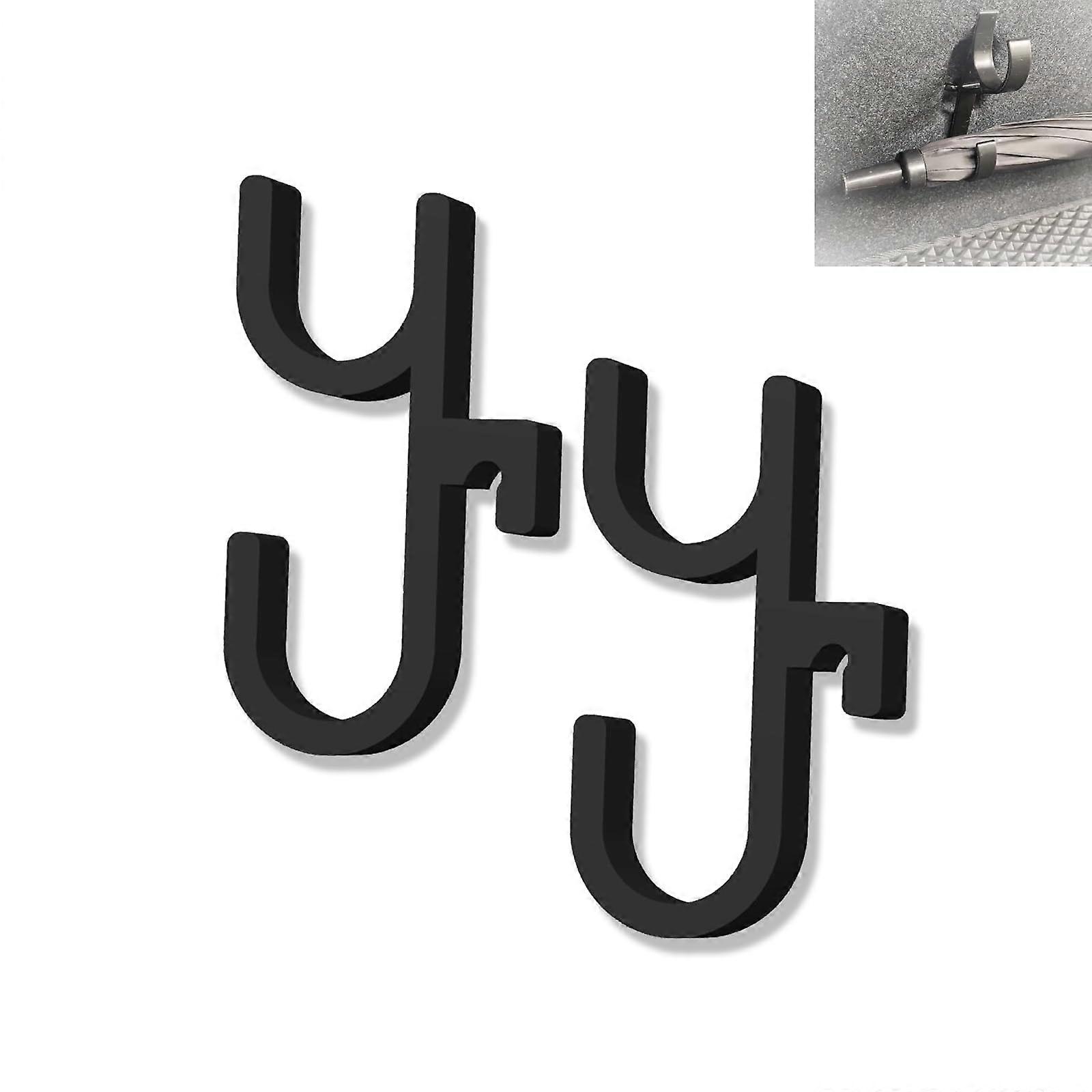 2 Pack Universal Car Umbrella Holder with Double Hook, NoDrill Quick Install, Secure Noise Mount