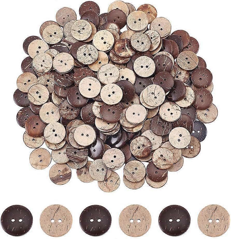 200 Pcs Natural Coconut Shell Button 0.79 Inches 2 Holes Sewing Craft Buttons Natural Coconut Shell Versatile Buttons for Sewing DIY Projects and Holi