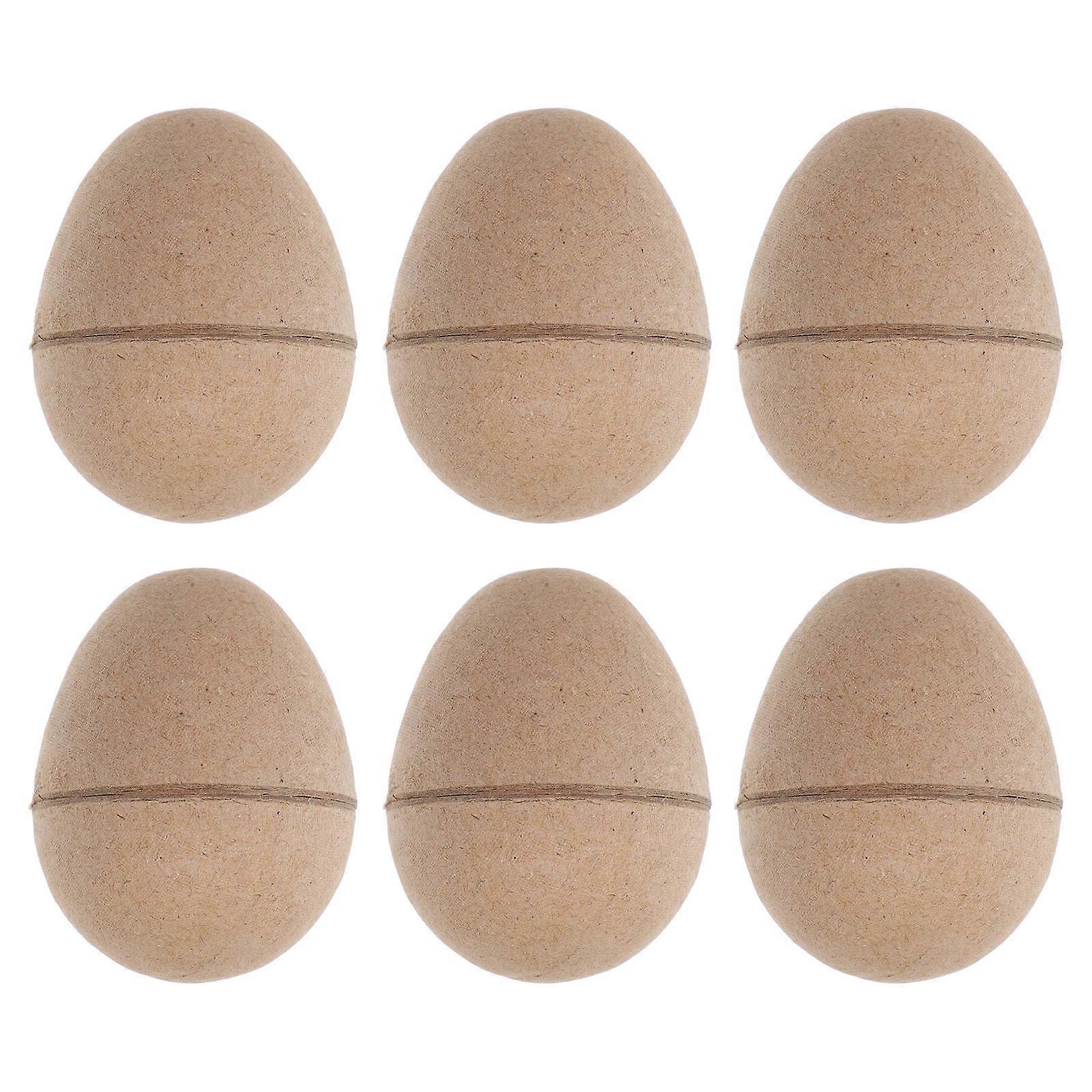 Khaki Paper Easter Eggs 6Pcs for Easter DIY Decoration Activities