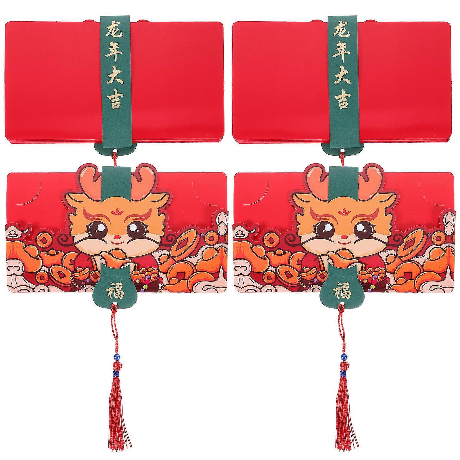 Rectangular Money Storage 12 Pcs Red Envelopes Perfect For New Year Festival Celebrations With Elegant Design