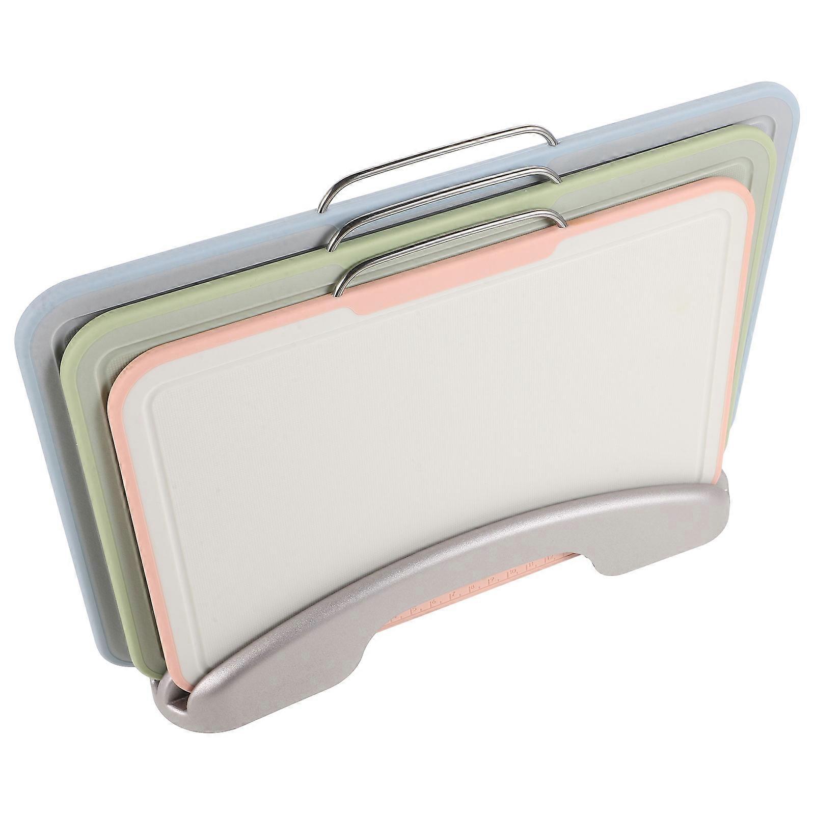 Plastic Large Cutting Board Set with Holder for Kitchen Use