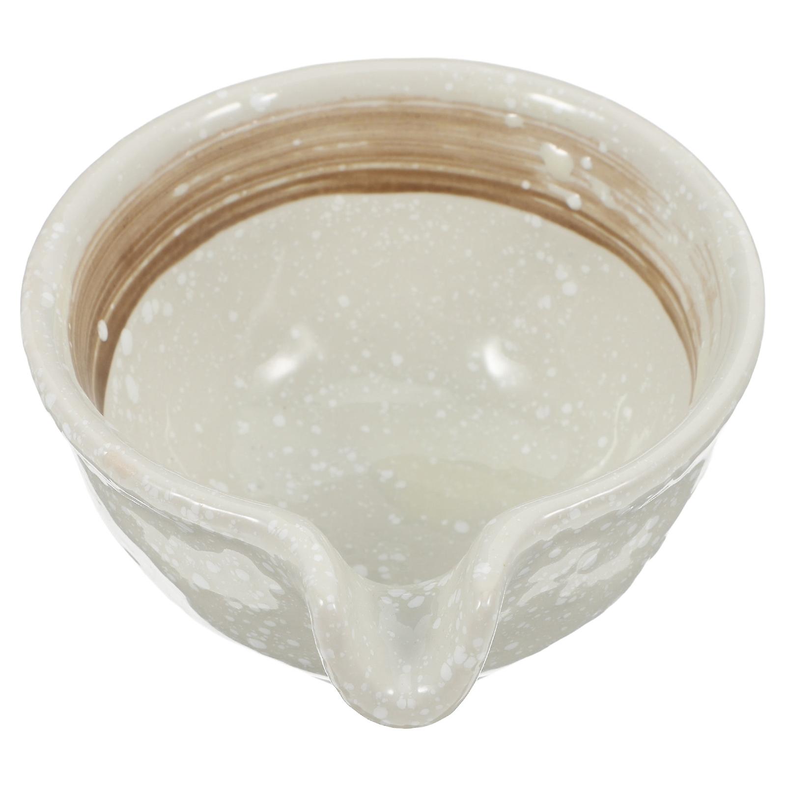 Ceramic Dipping Bowls for Serving Condiment with Spout White