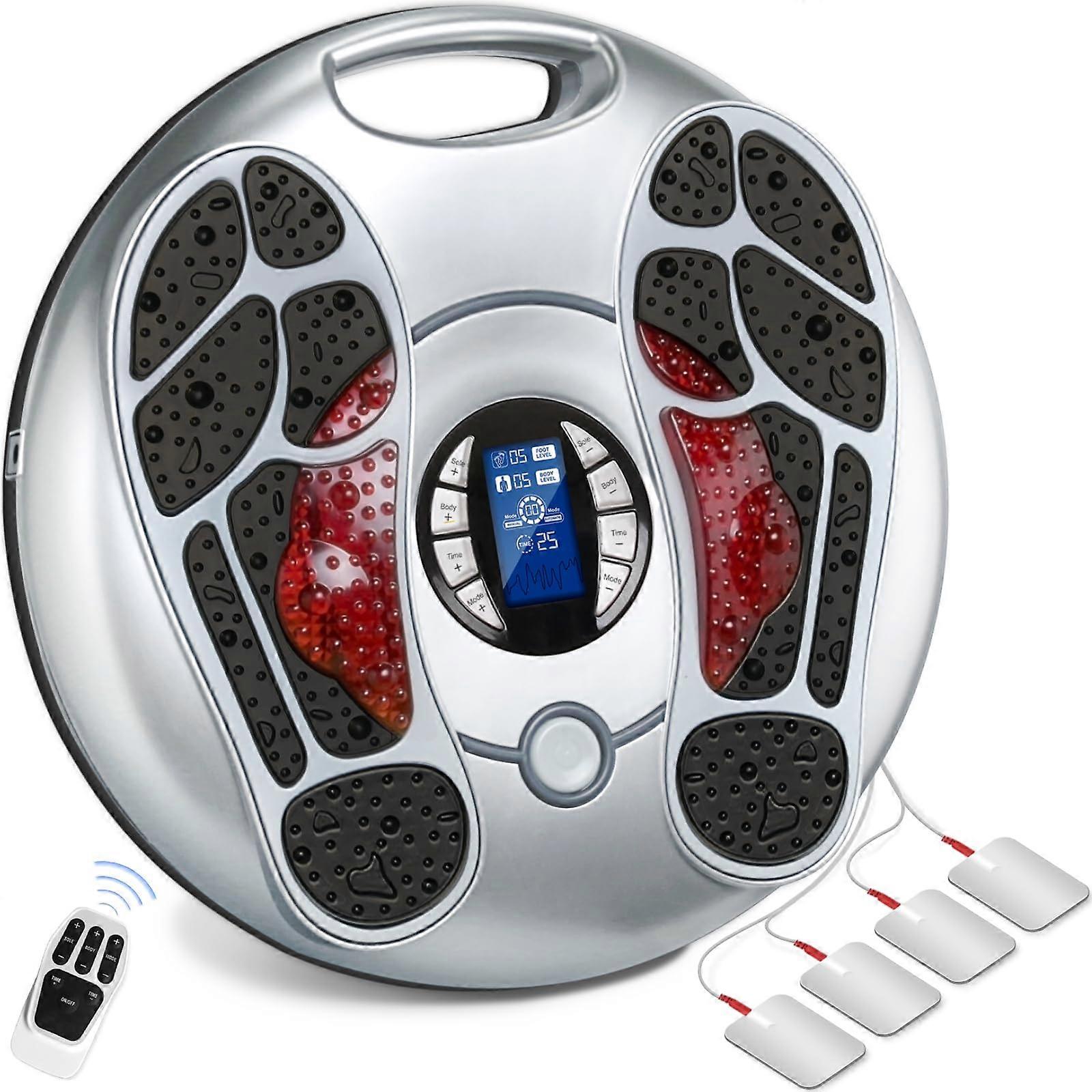 Foot Massager for Neuropathy and Pain Relief EMS TENS Improves Circulation with 4 Pads and Remote
