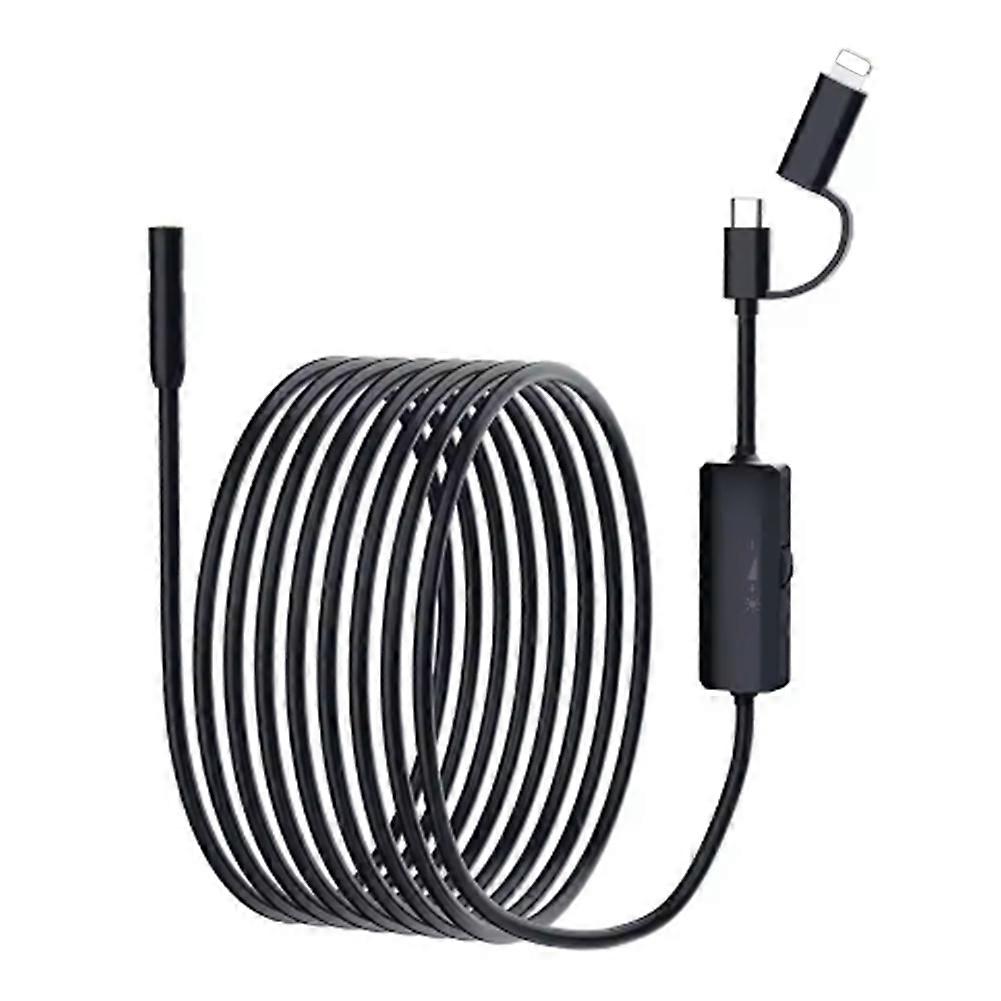 8MM Endoscope Camera 2 in 1 Type-C Mini Inspection Camera IP67 Waterproof Pipeline Borescope with 8 LED