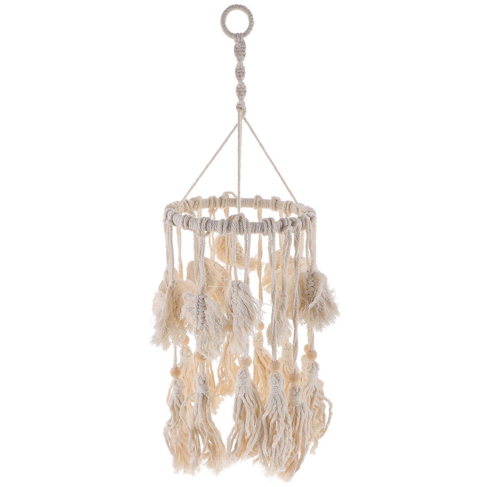 Fringe Lamp Shade 4Pcs Cylindrical Macrame Design For Themed Party Gift Recipients Elegant Lighting Solution