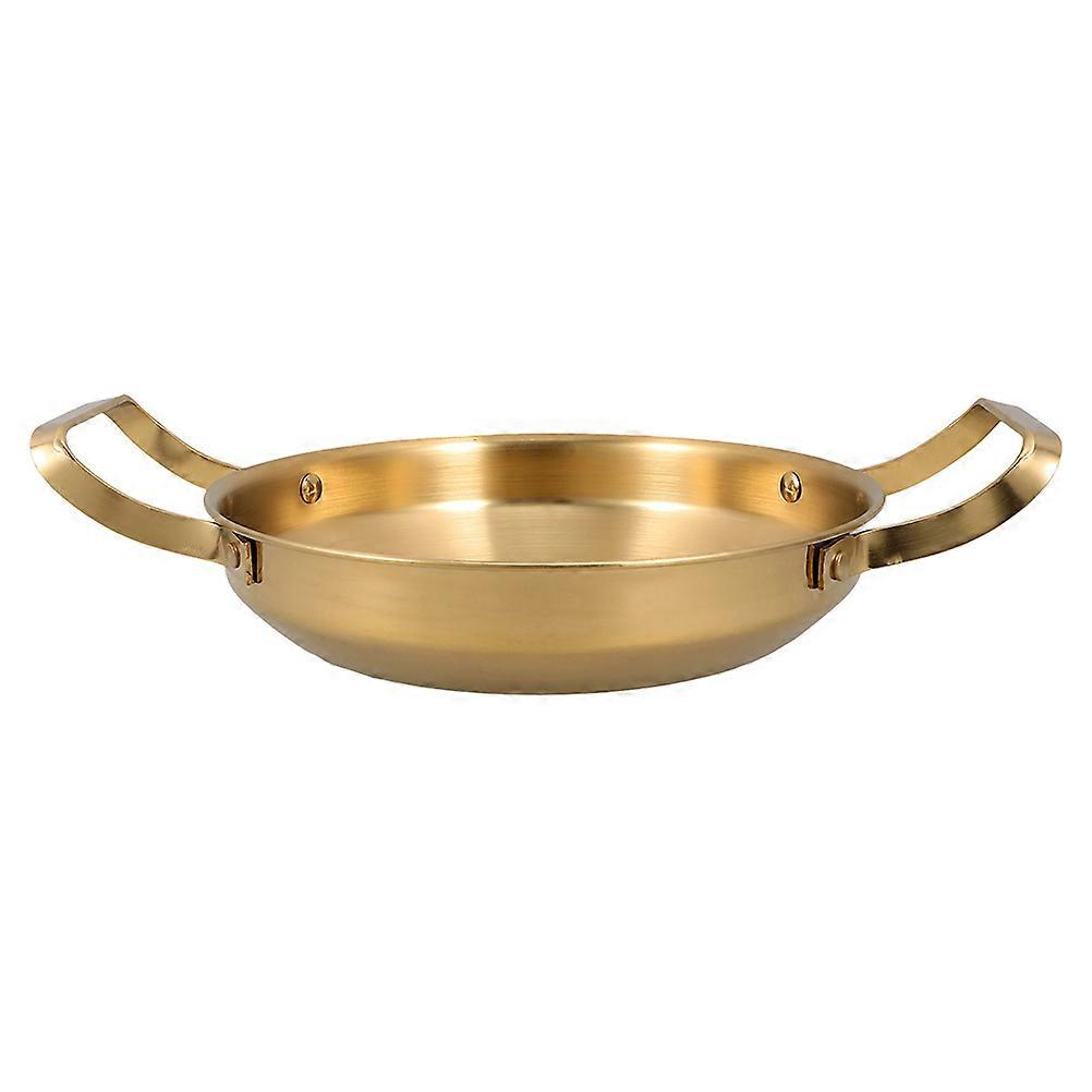 Golden Stainless Steel Double Handle Stew Pot for Cooking with Flat Bottom