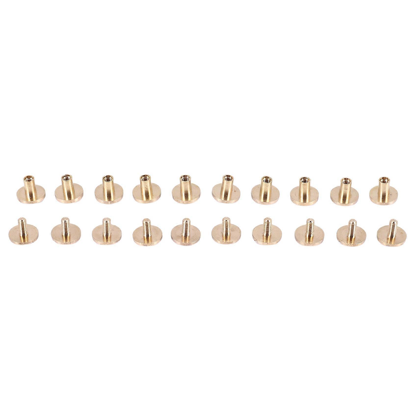 10x Arc Solid Brass Button Stud Screw Nail Screw back Leather Rivet Belt 6mm