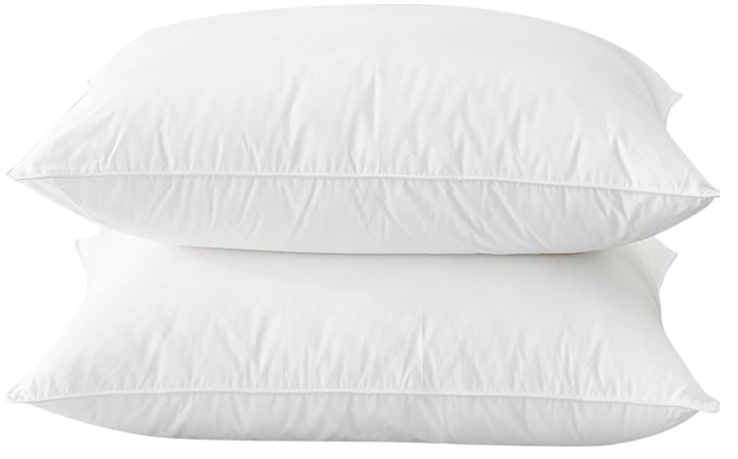 King Size Goose Down Feather Pillows Set of 2, Luxury Comfort and Support for Restful Sleep