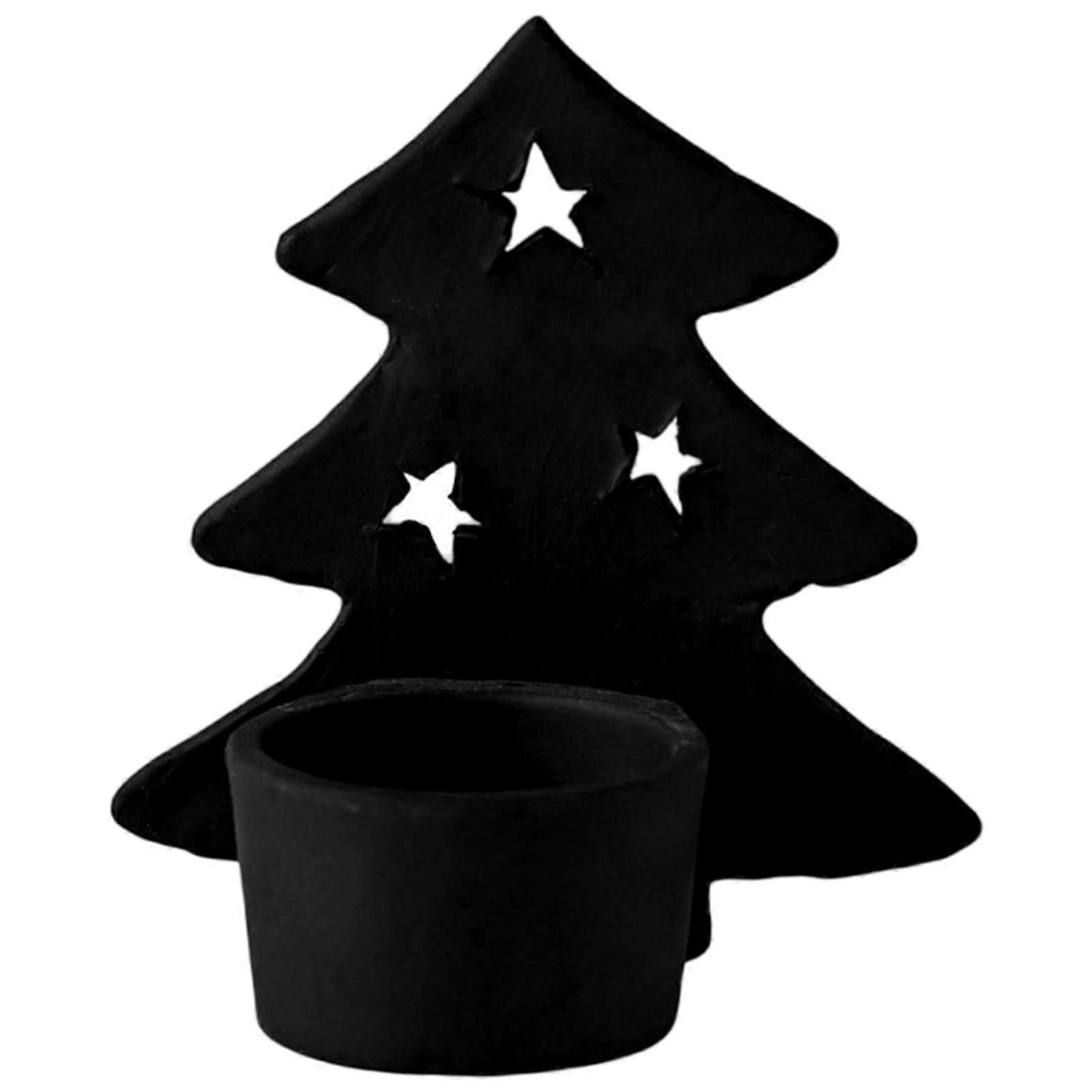 Elegant Christmas Tree Candle Holder with Weighted Base, Festive Holiday Table Centerpiece