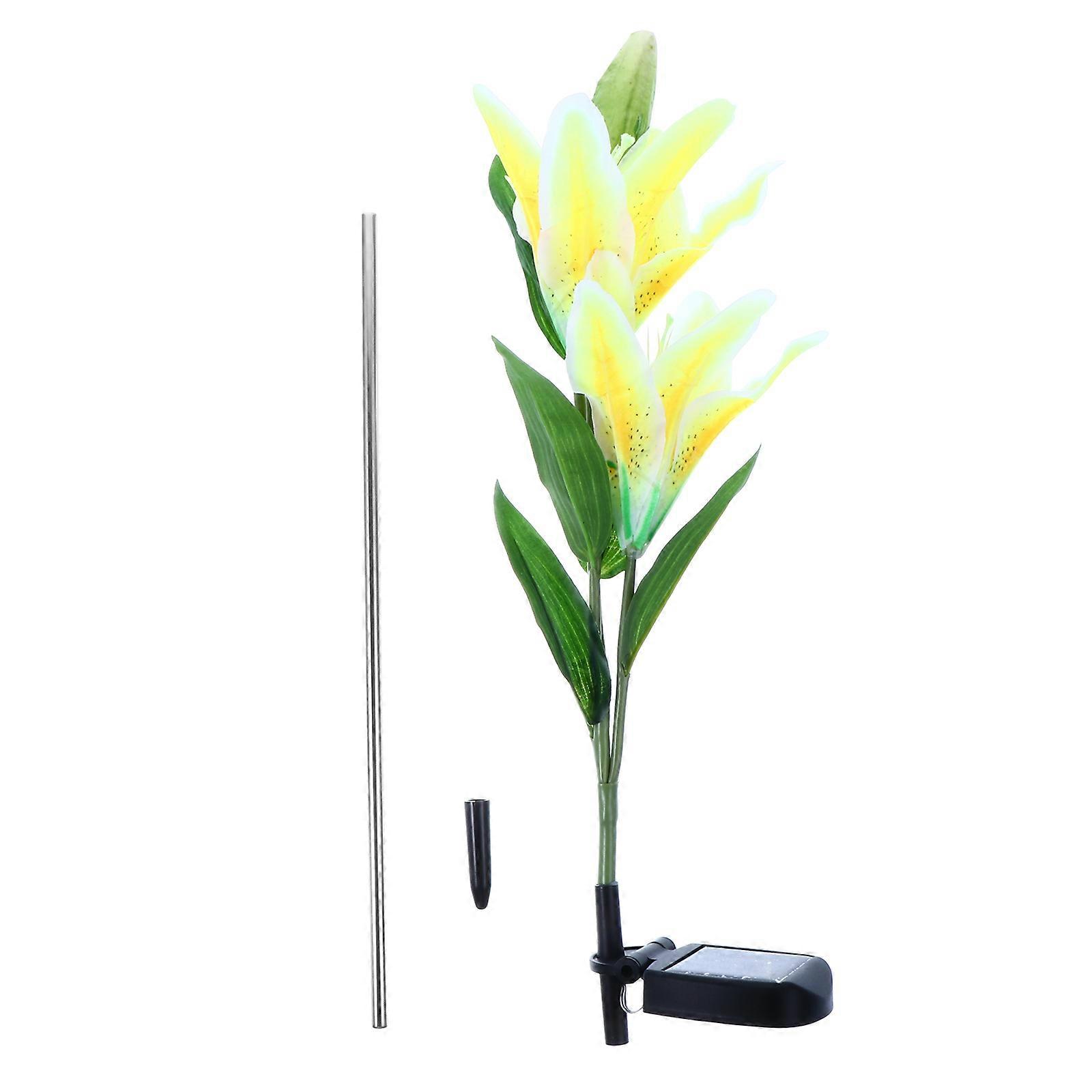Solar Flower Stake Lights Lily Design Decorative Lamp 2Pcs