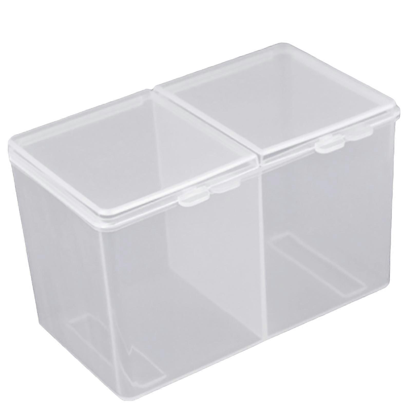 Nail Art Storage Box Translucent Multi-fuction Plastic 2 Grids Storage Case For Nail Art Shop