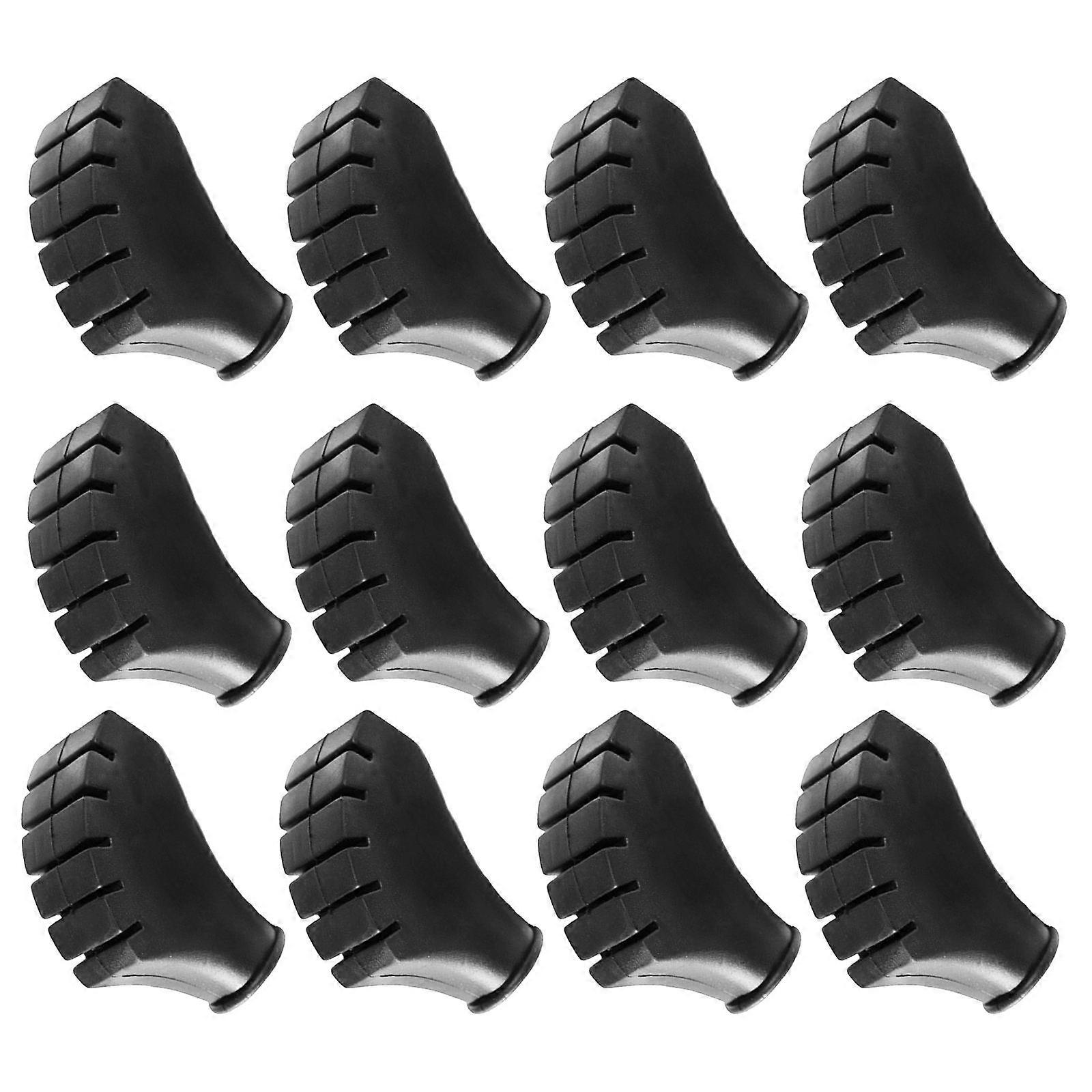 Rubber Walking Stick Tips for Trekking Poles Protection 12Pcs Set