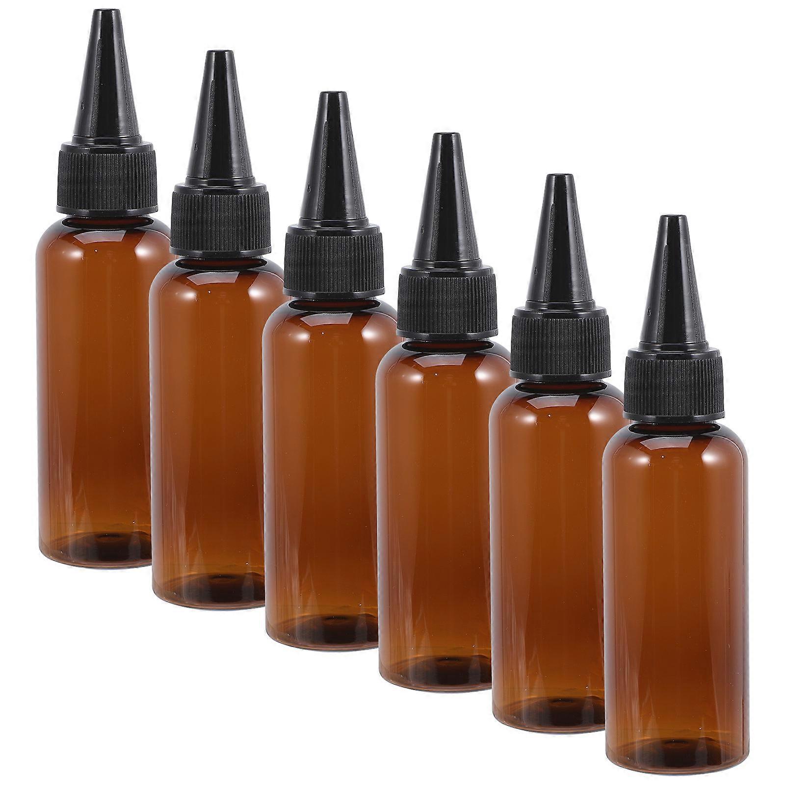 Plastic Applicator Bottle Hair Dye Bottle for Storage 10Pcs Brown Refillable