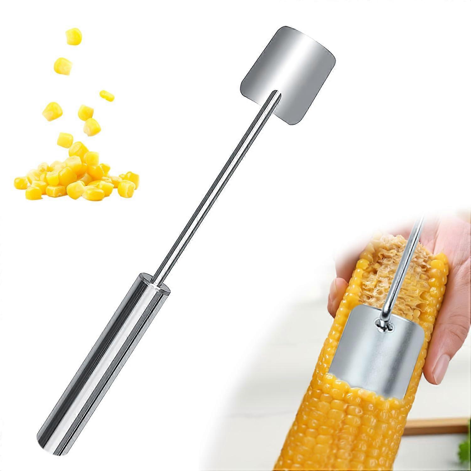 Stainless Steel Corn Cob Stripper with Fast Kernel Removal, Ergonomic Grip, Quick Clean Peeler