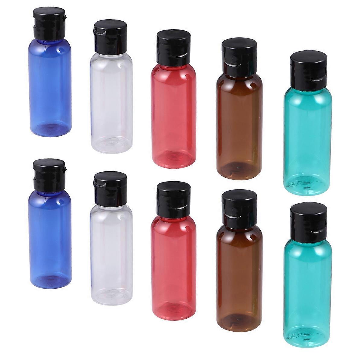 Travel Refillable Bottle Flip Cap Bottle for Storage 10Pcs Assorted Color
