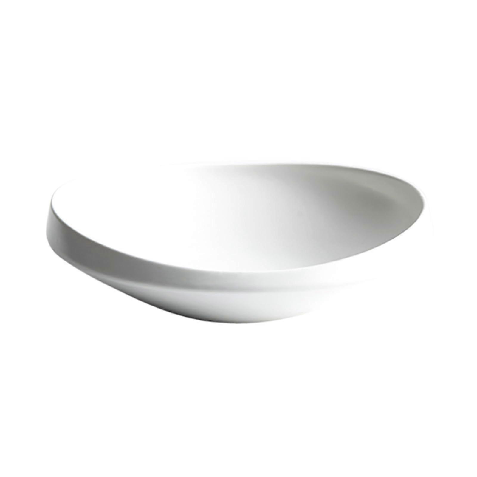 White Ceramic Dinner and Salad Plates Large Capacity Microwave Dishwasher Safe 15.2cm