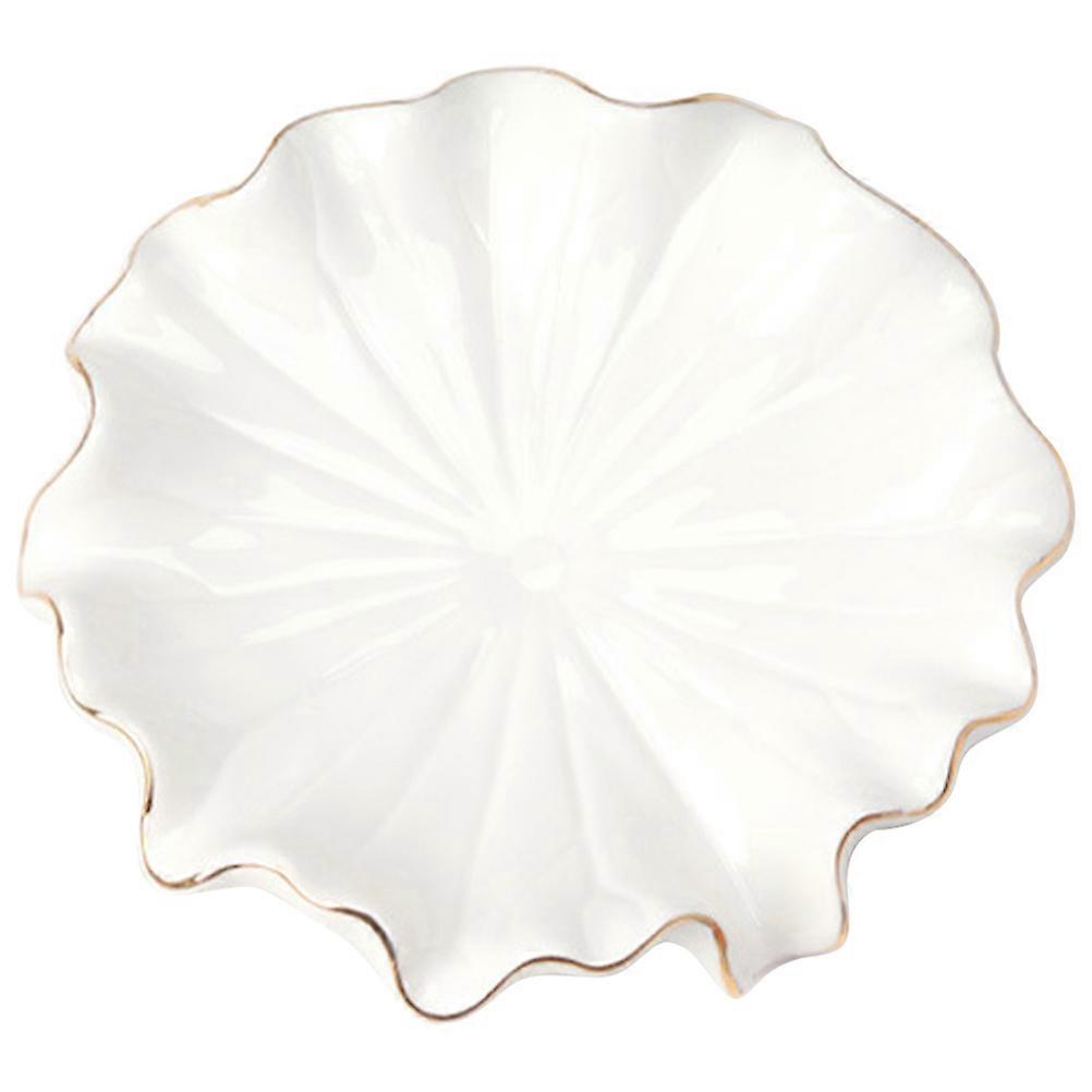 Ceramic Soap Holder Self Draining Soap Dish Lotus Leaf White