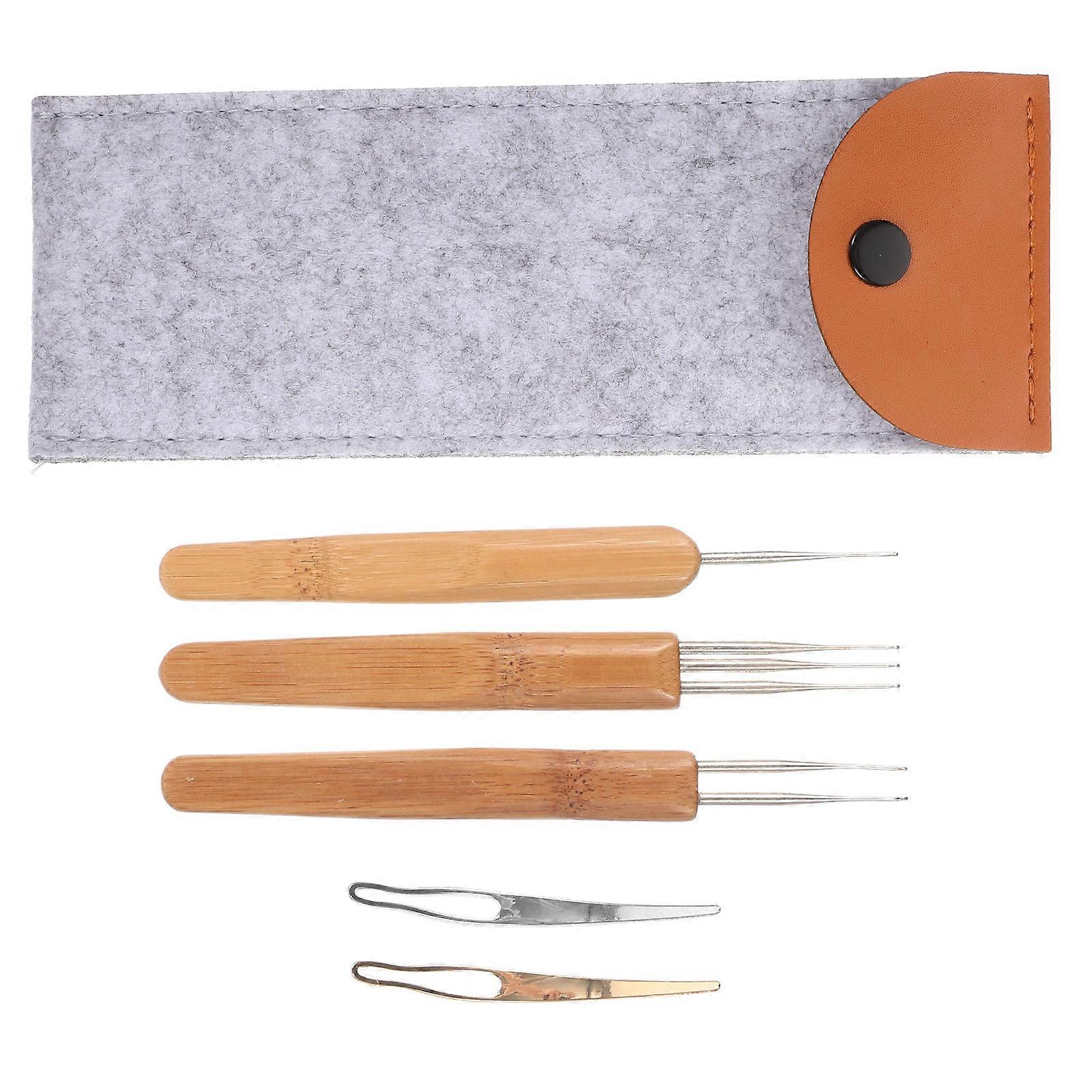 Wooden Needle for Dreads Professional Interlocking Tools for 5Sets