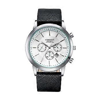 Leather Watch Strap Fashion Watch Men's Decorative Small Three-pin Calendar Men's Watch 25-26