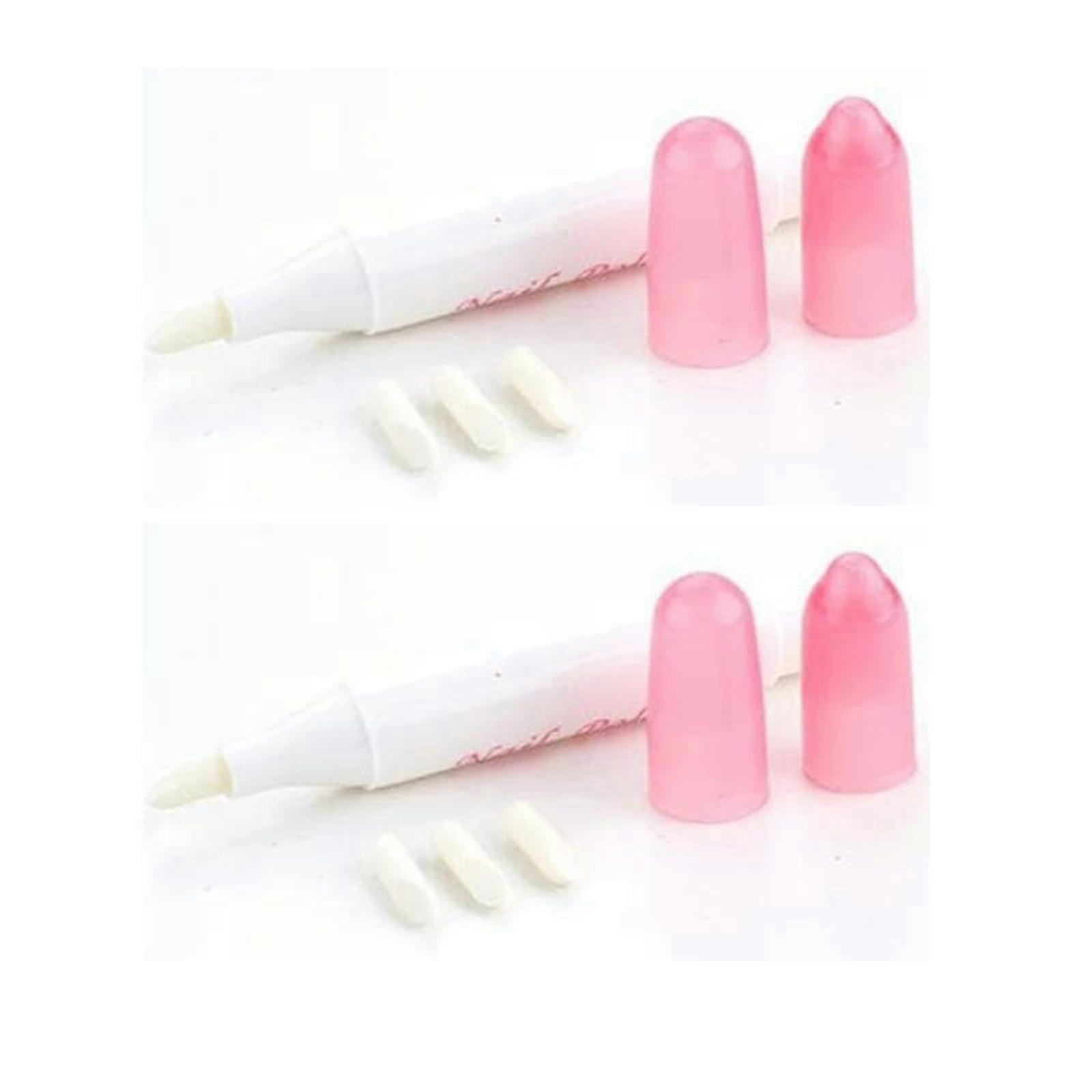 2Pcs Nail Polish Remover Corrector Pen with 3 Replaceable Tips for Manicure Mistakes