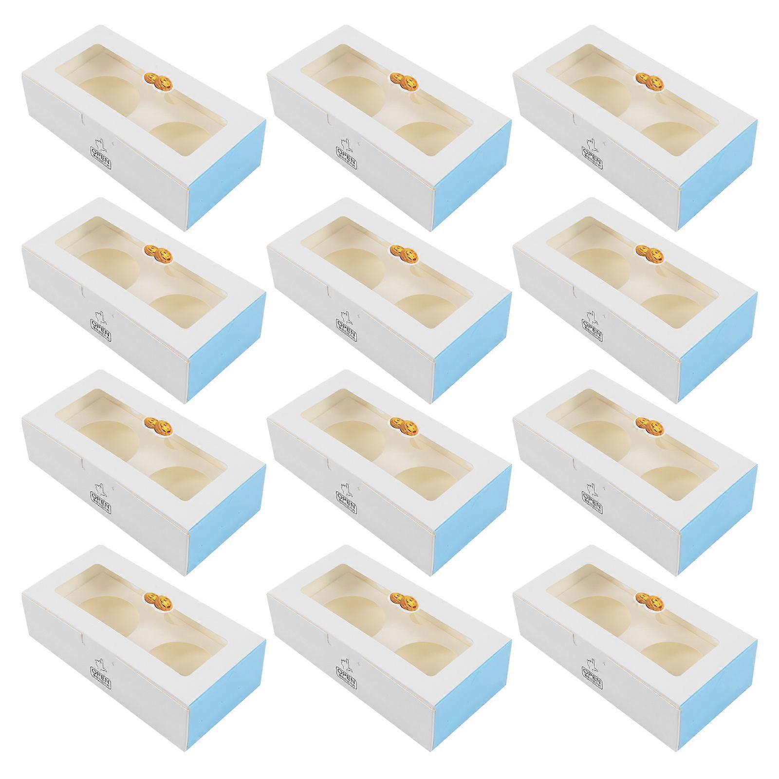 25pcs Egg Tart Boxes Dessert Containers Muffin Carriers with Clear Window