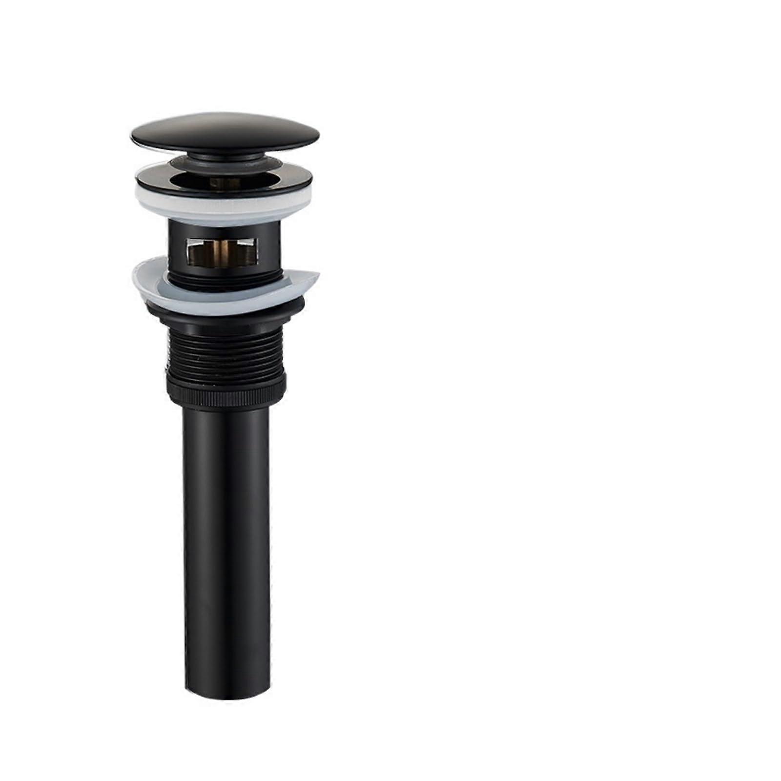Universal Black Pop Up Sink Drain Stopper with Strainer for Bathroom Basin Easy Install
