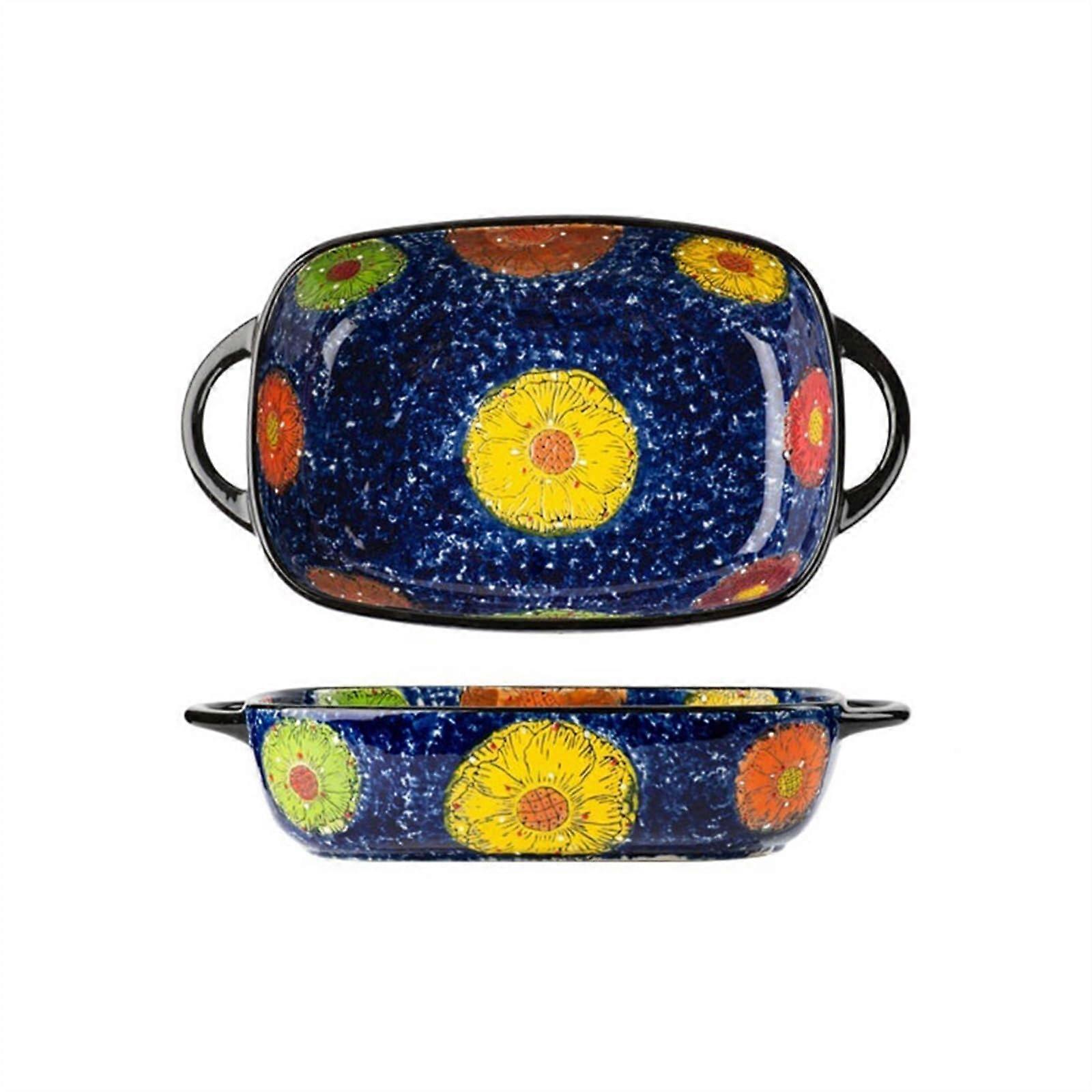 Ceramic Baking Dish 27.6cm  Temperature Resistant Casserole Dish with Handle Oven Microwave Safe