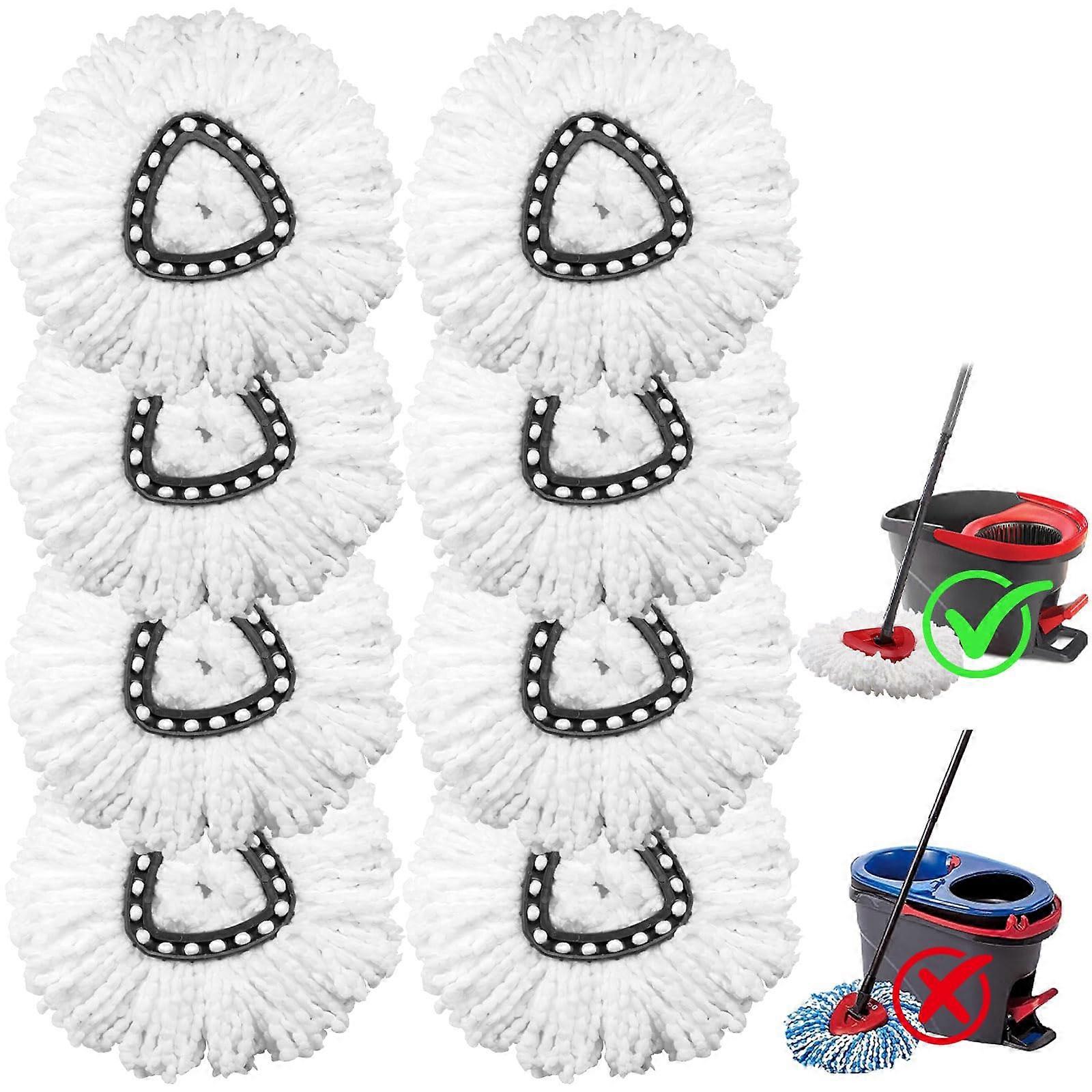 8 Pack Deep Cleaning Microfiber Refills Replacement Heads for O Cedar EasyWring Spin Mop, Wet and Dry Use