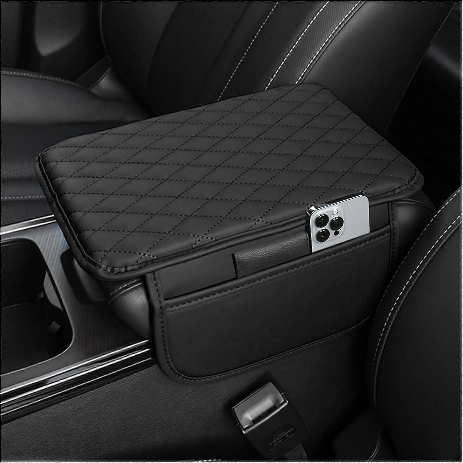 Leather Armrest Cover Waterproof Console Protector Ergonomic ScratchResistant Black for BMW i3 2022