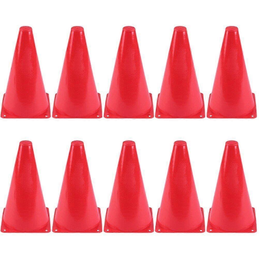 10pcs Soccer Training Cones Bright Red Stackable Marker for Indoor Outdoor Football Practice