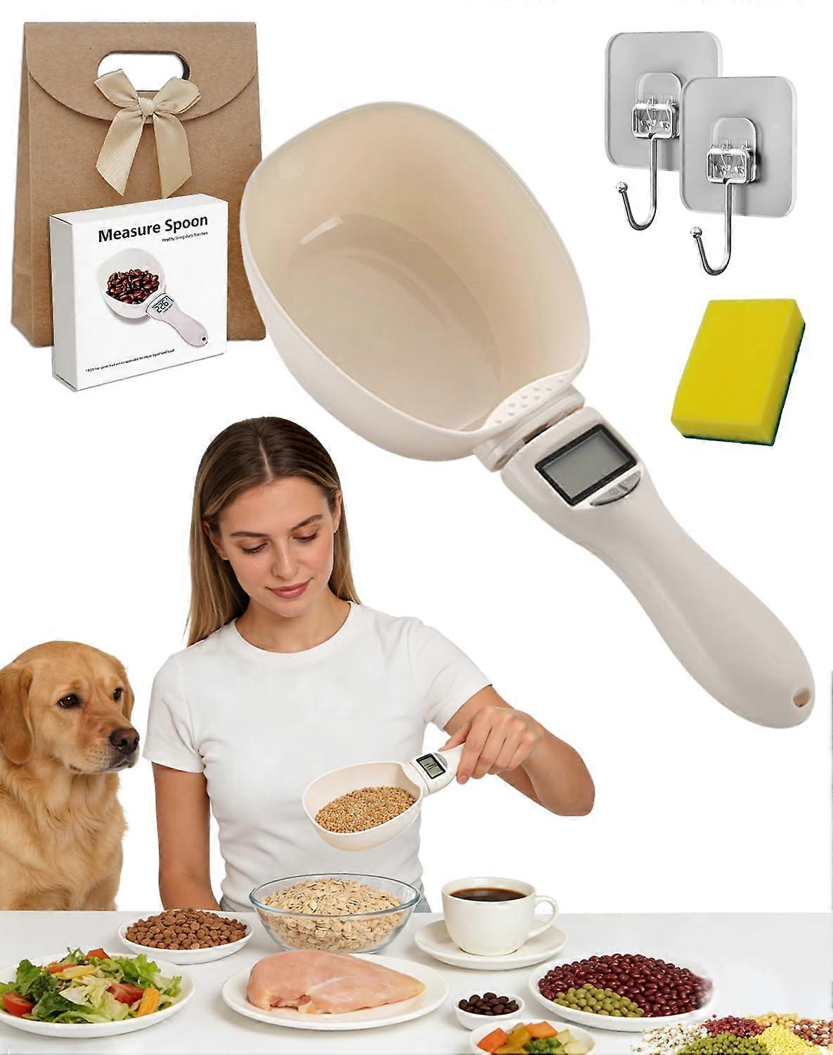 Digital Measuring Spoon Scale 0.1g Precision, 2 in 1 ScoopWeigh, LCD Display for Baking Coffee